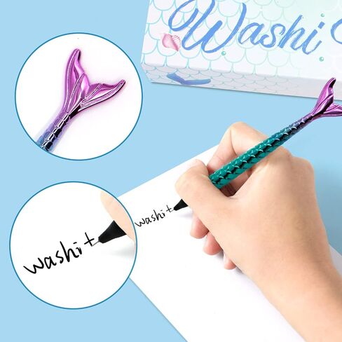 NANYNNU Mermaid Washi Tape Set 12 Rolls - Silver Foil Ocean Washi Masking Tape, Fish Scales Decorative Adhesive for Scrapbooking, Bullet Journals, Kids School Supplies in Kuwait