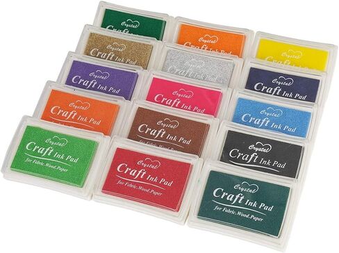 Veltec 15 Colors Craft Ink Pads DIY for Stamps, Papers and Wood Projects (Pack of 15) in Saudi Arabia