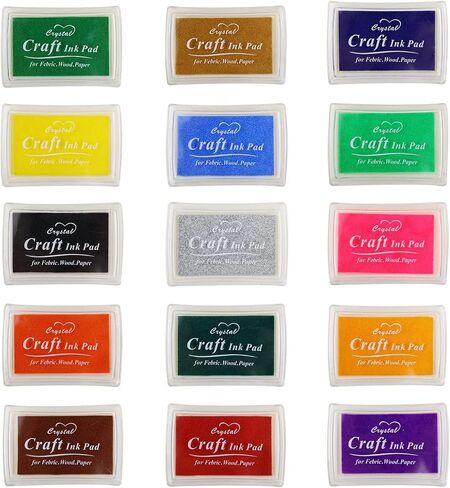 Veltec 15 Colors Craft Ink Pads DIY for Stamps, Papers and Wood Projects (Pack of 15) in Saudi Arabia