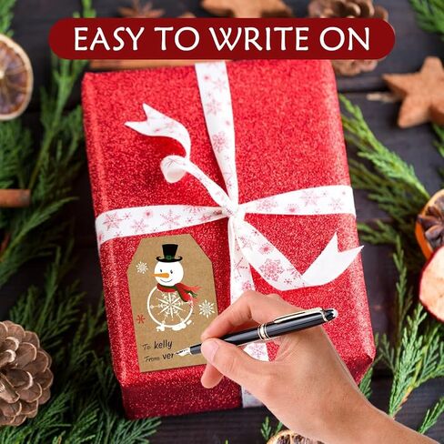 240pcs Christmas Gift Tags Stickers 2"x 3" Kraft Paper Self Adhesive to and from Name Tags for Christmas Presents Vintage Holiday Label Stickers in Kuwait