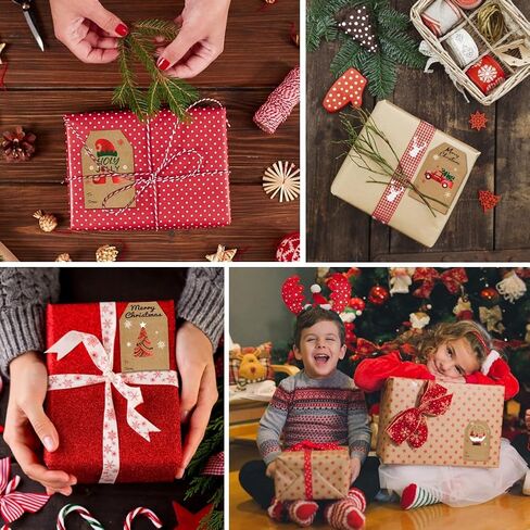 240pcs Christmas Gift Tags Stickers 2"x 3" Kraft Paper Self Adhesive to and from Name Tags for Christmas Presents Vintage Holiday Label Stickers in Kuwait