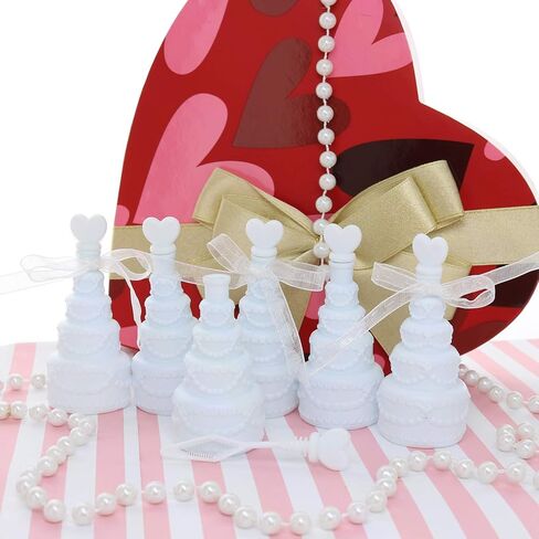 GIFTEXPRESS 48 pcs 3" Wedding Bubble Wands White Cake Shaped Bubble Wands, Party Favors for Wedding Supplies, Valentine's Day, Anniversary Celebrations in Saudi Arabia