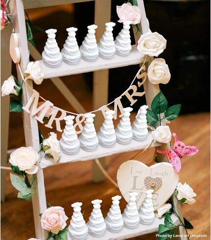 GIFTEXPRESS 48 pcs 3" Wedding Bubble Wands White Cake Shaped Bubble Wands, Party Favors for Wedding Supplies, Valentine's Day, Anniversary Celebrations in Saudi Arabia