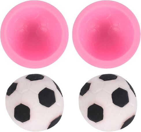 ONNPNN قطعتين من قالب السيليكون لكرة القدم، قوالب الشوكولاتة على شكل كرة القدم، أدوات تزيين الكيك على شكل كرة القدم DIY، قوالب شموع الصابون اللطيفة، لتزيين حلوى الفوندان والإيبوكسي هدية حفلة عيد الميلاد in Kuwait