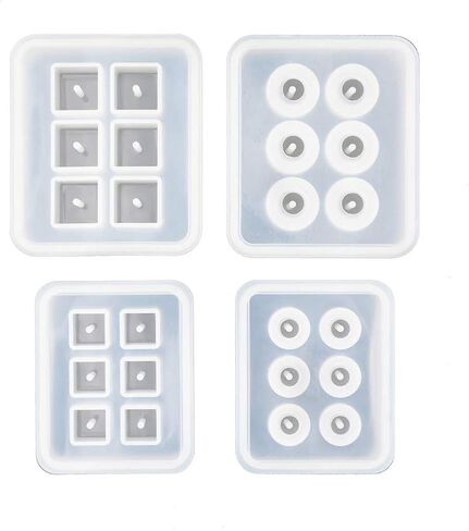 Ball Square Cube beads casting mold resin mold for beads making silicone mould (2pcs without hole) in Kuwait
