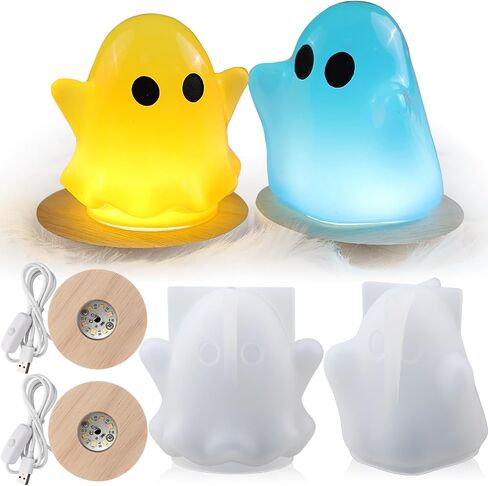 Actvty Ghost Resin Molds, 2Pcs Halloween Ghost Silicone Molds for Epoxy Casting, 3D Ghost Shape Epoxy Molds DIY Resin Art Gift Halloween Ornaments Home Decor in Kuwait