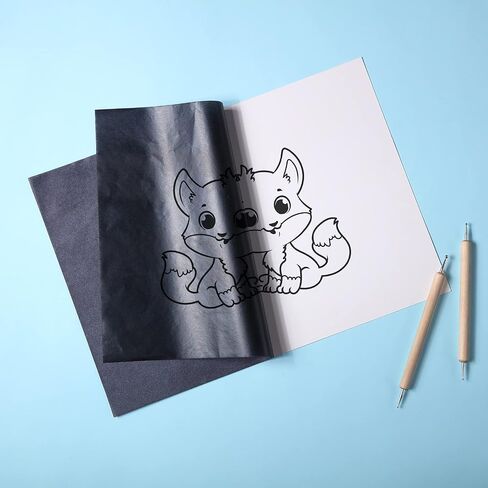 105 Pcs Carbon Transfer Paper 11.7 x 8.3 Inch Tracing Paper Carbon Graphite Copy Paper with Embossing Stylus Tracing Stylus Dotting Tools for Cloth Paper Wood (Black, Blue, White, Green, Red, Yellow) in Saudi Arabia