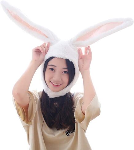 LINBVOFA Bunny Hat Cute Rabbit Ears Costume Funny Party Plush Hood in Saudi Arabia
