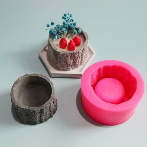 Tree Stump Flower Pot Silicone Mold Concrete Clay Succulent Planter Mold Vase Candle Holder Handmade Soap Craft Resin Tool in Saudi Arabia
