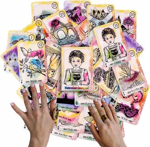 بطاقات mrdiyshisha Modern Sibyl Lenormand Oracle، مجموعة مكونة من 36 بطاقة مرسومة يدويًا بواسطة الفنانين in Kuwait