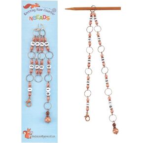 NBEADS 2 Pcs Knitting Row Counter Chains, Numbers Acrylic Bead Stitch Marker with Zinc Alloy Lobster Claw Clasp for Knitting Crochet Tracking Project Progress, Fit for Needles Up to 10mm in Kuwait