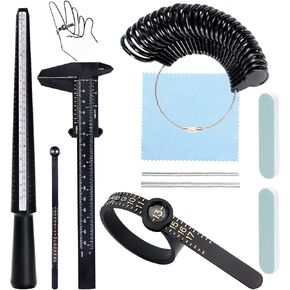 Ring Sizer Measuring Tool, 9 Pcs Ring Size Adjuster Includes Ring Mandrel, Ring Sizer Guage with Magnified Glass, Reusable Finger Size Measuring, Invisible Ring Size Adjuster for Loose Rings in Saudi Arabia