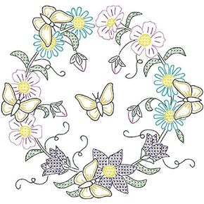 كتل لحاف بيضاء مختومة من جاك ديمبسي، مقاس 45.72 سم × 45.72 سم، إكليل الفراشة، 6 عبوات in Kuwait