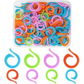 Grevosea 200pcs Knitting Stitch Rings, Colorful Knitting Stitch Markers Plastic Crochet Stitch Markers with Storage Box 100 Large +100 Small Stitch Marker Ring for Sewing Knitting Handmade Crafts in Kuwait