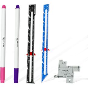 كيرينغ 3 قطع من مقياس الخياطة مع 2 قلم قابل للمسح بالهواء، اداة قياس الخياطة مسطرة خياطة النسيج in Kuwait