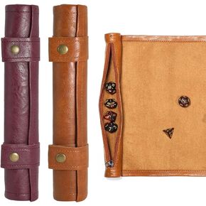 لوهوي صينية حامل النرد من جلد البولي يوريثين مع سحاب قابلة للطي من قطعتين لملحقات العاب النرد (بني وارجواني) in Kuwait