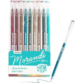 0.5mm Journal Colouring Pens, Assorted Rainbow Colors Pens Set of 9 for Adults Journal Coloring Calligraphy,Made for Everyday Writing, Journals,Drawing,Coloring Books (Morandi-Cheerful Color)
