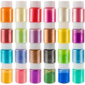 Mica Powder Pigment 12 Color,Non-Toxic Safe Natural Epoxy Resin Dye Pigment Powder for DIY Slime Coloring and Soap Dye Making Supplies,Bath Bomb Colorant,Paint,Makeup Dye,Nail Art,Eye Shadow, Craft in Kuwait