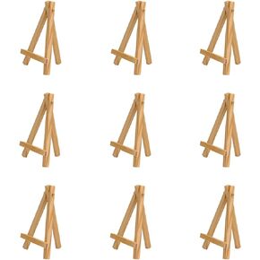 Mini Wooden Easels Display - 3Inch Mini Easel & Canvas Collection, Mini Natural Wood Display Easel (Pack of 9 Easels) in Kuwait