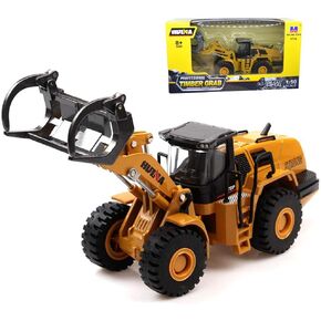 Gemini & Genius Construction Vehicle Toys Timber Grab Truck Heavy Metal 1/50 Scale Wooden/Building Materials Grab Vehicle, Feller Buncher Alloy Model Toy, Gift, Collection and Decoration for Kids
