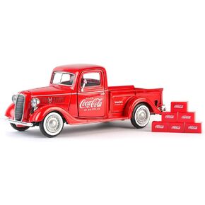 1937 Ford Pickup Truck Coca-Cola أحمر مع 6 زجاجات ملحقات كرتون 1/24 Diecast Model Car من Motorcity Classics""" in Kuwait