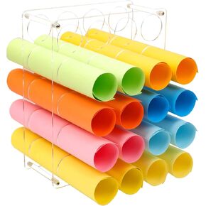 حامل لفافة الفينيل من AOFLLU، رف عرض أكريليك منظم للتخزين مكون من 20 فتحة، حامل حامل لفافة قوي وخفيف الوزن لتزيين غرفة الورق الفنية، لفات 2 بوصة، شفاف in Kuwait