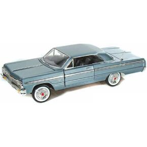 Motor Max New 1:24 Display American Classics - Blue 1964 Chevrolet Impala Hardtop Diecast Model Car in Saudi Arabia