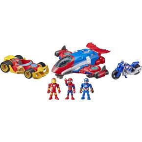 Marvel Super Hero Adventures Figure and Jetquarters Multipack, 3 Action Figures and 3 Vehicles, 5-Inch Toys for Kids Ages 3 and Up (Amazon Exclusive) in Saudi Arabia
