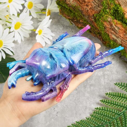 ISSEVE 3D Insect Resin Molds Silicone, 2Pcs Realistic Beetle Epoxy Resin Molds, 3D Lifelike Beetle Silicone Molds for Epoxy Resin, Animals Resin Casting Molds for DIY Art Crafts Home Garden Decoration in Kuwait