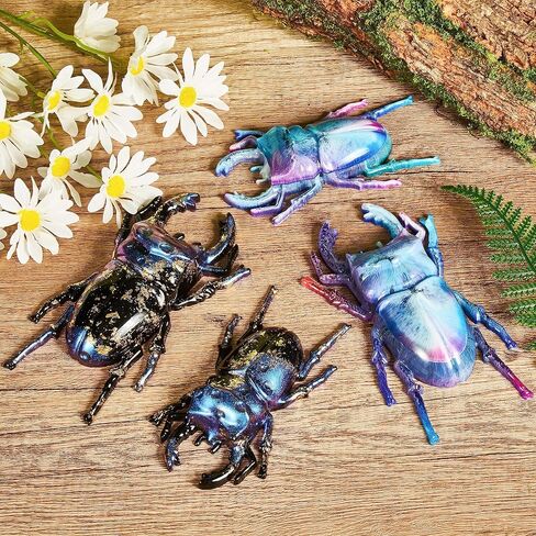 ISSEVE 3D Insect Resin Molds Silicone, 2Pcs Realistic Beetle Epoxy Resin Molds, 3D Lifelike Beetle Silicone Molds for Epoxy Resin, Animals Resin Casting Molds for DIY Art Crafts Home Garden Decoration in Kuwait
