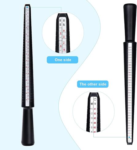 Ring Sizer Measuring Tool, 9 Pcs Ring Size Adjuster Includes Ring Mandrel, Ring Sizer Guage with Magnified Glass, Reusable Finger Size Measuring, Invisible Ring Size Adjuster for Loose Rings in Saudi Arabia