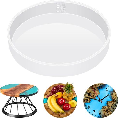Cunhill Extra Large Resin Table Mold, White, 14.6 x 14.6 x 2 Inches, Silicone Epoxy, Ideal for DIY Home Decoration, Charcuterie Board, Cutting Board in Saudi Arabia