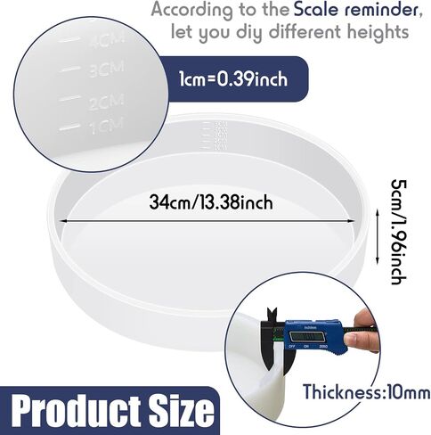 Cunhill Extra Large Resin Table Mold, White, 14.6 x 14.6 x 2 Inches, Silicone Epoxy, Ideal for DIY Home Decoration, Charcuterie Board, Cutting Board in Saudi Arabia