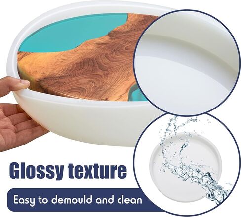 Cunhill Extra Large Resin Table Mold, White, 14.6 x 14.6 x 2 Inches, Silicone Epoxy, Ideal for DIY Home Decoration, Charcuterie Board, Cutting Board in Saudi Arabia