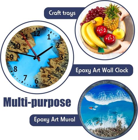 Cunhill Extra Large Resin Table Mold, White, 14.6 x 14.6 x 2 Inches, Silicone Epoxy, Ideal for DIY Home Decoration, Charcuterie Board, Cutting Board in Saudi Arabia