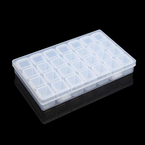 Coopache 2 Pack 28 فتحة صناديق تطريز ماسية، حقيبة تخزين لوحة ألماس 5D DIY مع 196 قطعة ملصق علامة حرفية in Kuwait