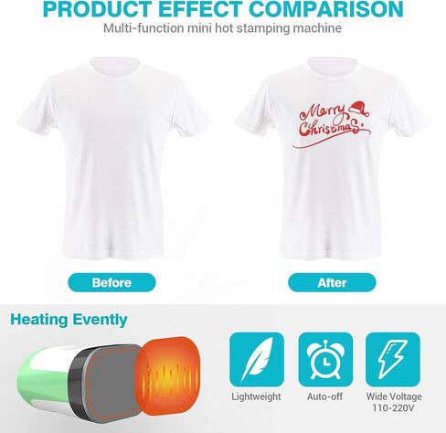 YLSCI Mini Heat Press، آلة ضغط حراري للقمصان، صانع الملصقات، مكواة صغيرة للحرف اليدوية، الأحذية، القبعات، ومشروعات الفينيل الصغيرة (أخضر) in Kuwait