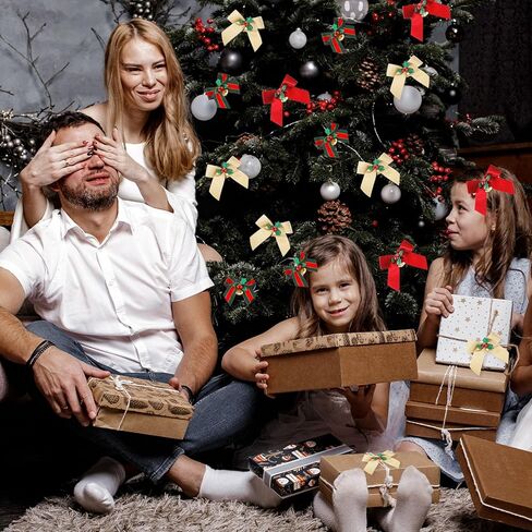 amaxiu عيد الميلاد الأقواس مع أجراس، 12 جهاز كمبيوتر شخصى 3.5in شجرة عيد الميلاد الانحناء عيد الميلاد مصغرة Bowknot عيد الميلاد شنقا زخرفة هدية الأقواس الشريط لهدايا عيد الميلاد الديكور (الأحمر) in Kuwait