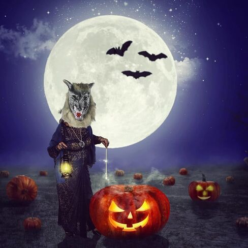 قناع الذئب للهالوين من KARMOGSO أزياء تنكرية للحفلات فستان بالذئب قناع فروي لحفلات تنكرية للأطفال in Kuwait