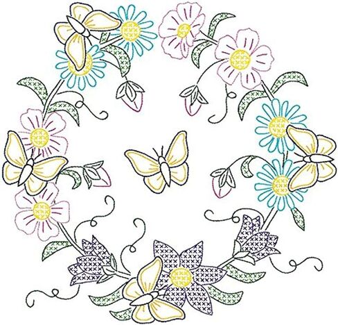 كتل لحاف بيضاء مختومة من جاك ديمبسي، مقاس 45.72 سم × 45.72 سم، إكليل الفراشة، 6 عبوات in Kuwait