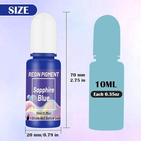 صبغة راتنج ايبوكسي سائلة شفافة عالية التركيز لتلوين الراتنج وصناعة المجوهرات والطلاء والحرف اليدوية - 30 لون - 10 مل لكل منها in Kuwait