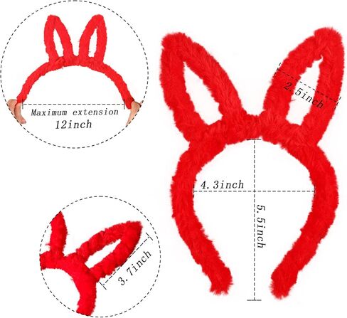عصابة رأس على شكل أذن أرنب من فيش داون، عصابات رأس من القطيفة على شكل آذان أرنب، عصابة رأس على شكل آذان أرنب منفوش لحفلة عيد الفصح، عصابات رأس للحفلات التنكرية للفتيات والنساء والأطفال، مجموعة من 8 قطع in Kuwait
