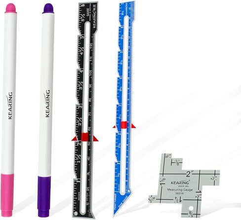 كيرينغ 3 قطع من مقياس الخياطة مع 2 قلم قابل للمسح بالهواء، اداة قياس الخياطة مسطرة خياطة النسيج in Kuwait