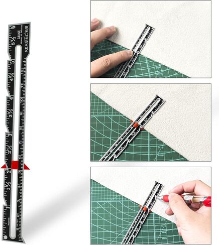 كيرينغ 3 قطع من مقياس الخياطة مع 2 قلم قابل للمسح بالهواء، اداة قياس الخياطة مسطرة خياطة النسيج in Kuwait