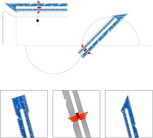 كيرينغ 3 قطع من مقياس الخياطة مع 2 قلم قابل للمسح بالهواء، اداة قياس الخياطة مسطرة خياطة النسيج in Kuwait