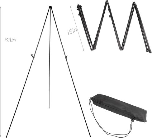 حامل لوحة، حامل لوحة الملصقات، (عبوتان) حامل محمول وقابل للتعديل 63 انش قابل للطي للمعارض الفنية وحفلات الزفاف والرسم والمكتب in Kuwait