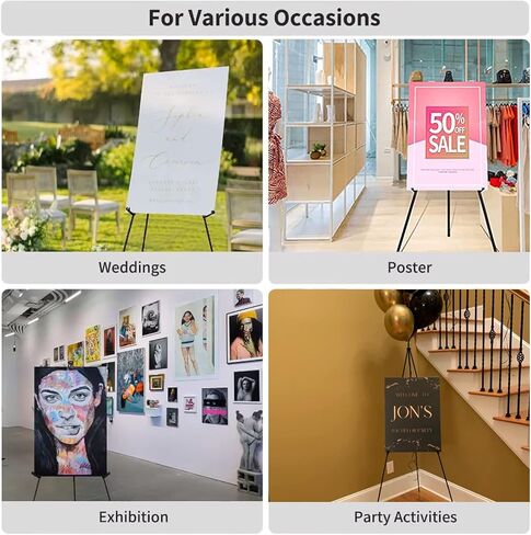 حامل لوحة، حامل لوحة الملصقات، (عبوتان) حامل محمول وقابل للتعديل 63 انش قابل للطي للمعارض الفنية وحفلات الزفاف والرسم والمكتب in Kuwait