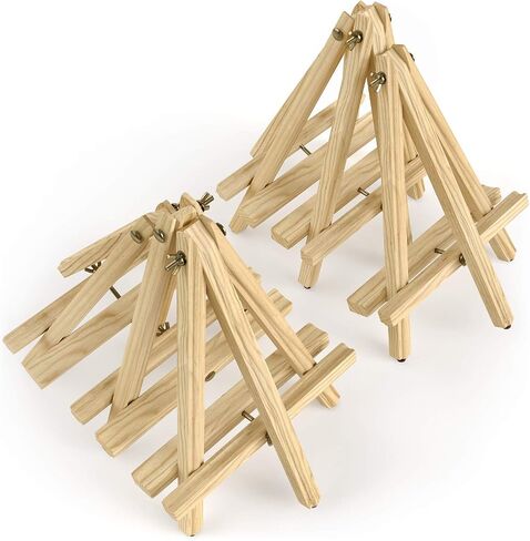 ARTEZA Tripod Easel, Pack of 6, 12 Inches, Natural Pine Wood Finish with Non-Slip Legs, Art Supplies for Displaying Small to Medium Canvases in Saudi Arabia