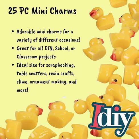 diy Scrabooking Charms - 25pc Cute Mini Ducks - Great for Arts and Crafts, School Projects, Scrapbooking Beads, DIY Decorations, Ornament Embellishments, Resin- Fun for Adults and Kids… in Saudi Arabia