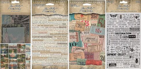 Tim Holtz Idea-Ology 2020 Vellum Scenes, Clippings, Ticket Book & Specimen Remnant Rubs - 4 Item Bundle in Saudi Arabia